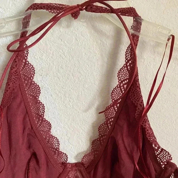 Out From Under Weekend In Marrakesh Halter Lace Brown Sheer Coquette Corset M - Picture 8 of 11